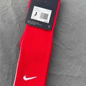 Nike Red Crew Athletic Socks with White Swoosh